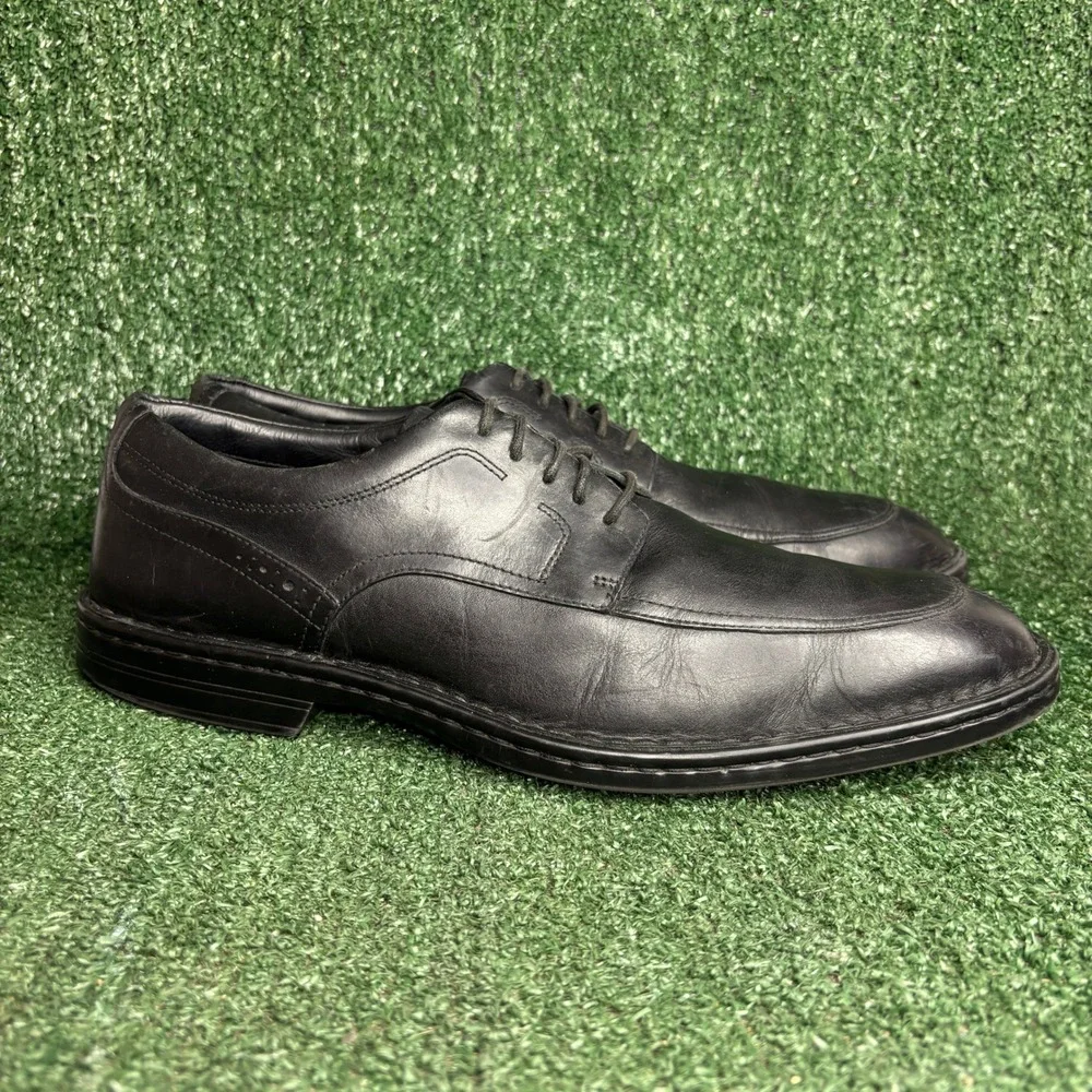Rockport V74270 Essential Details Leather Apron Toe Oxford Black Mens Sz 13 Wide